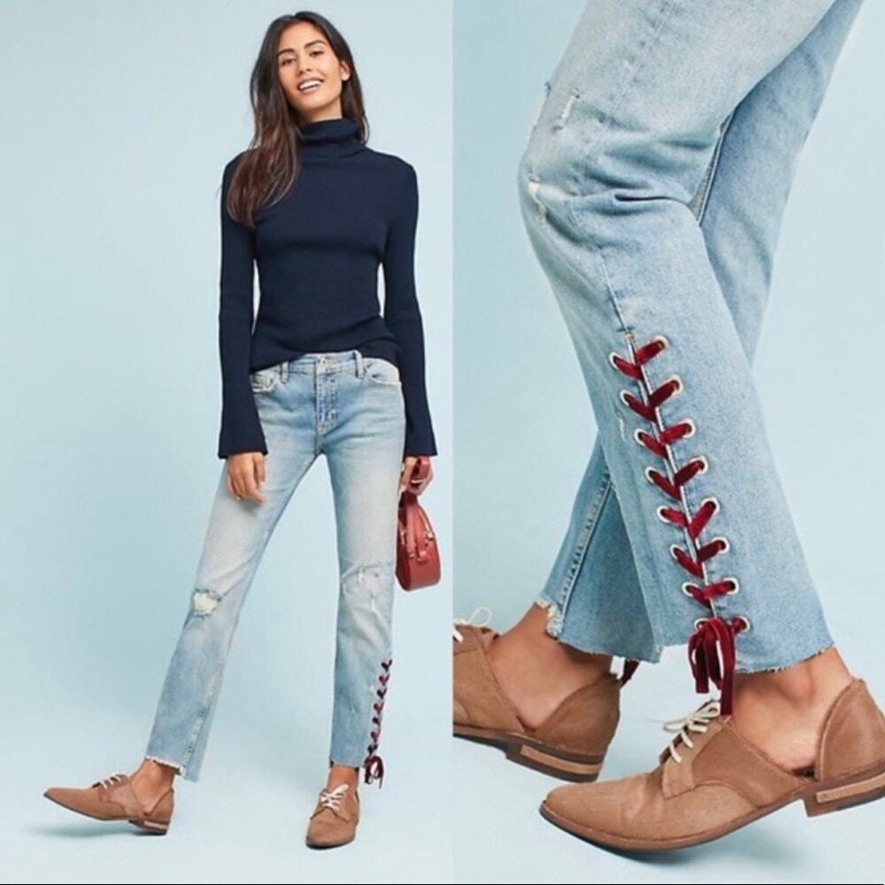 Anthropologie Pilcro Lace Up Jeans